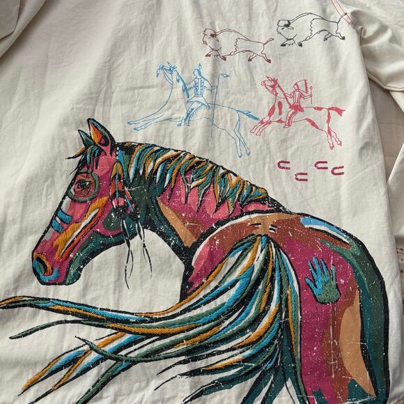 Double D Ranch Size 1X Horse of a Different Color Jacket Top Embroidered Studs - Picture 5 of 7